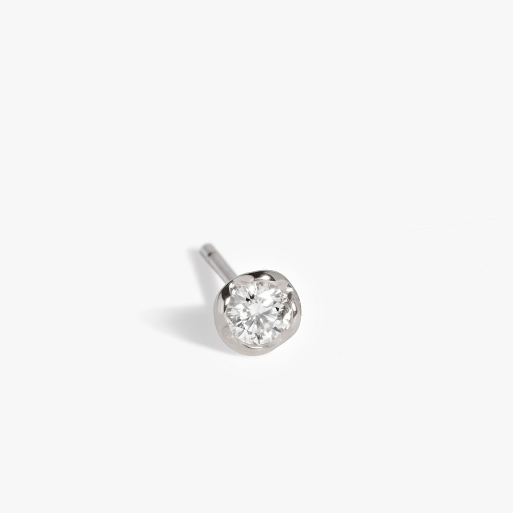 Marguerite 14ct White Gold Large Solitaire Diamond Stud Earring | Annoushka jewelley